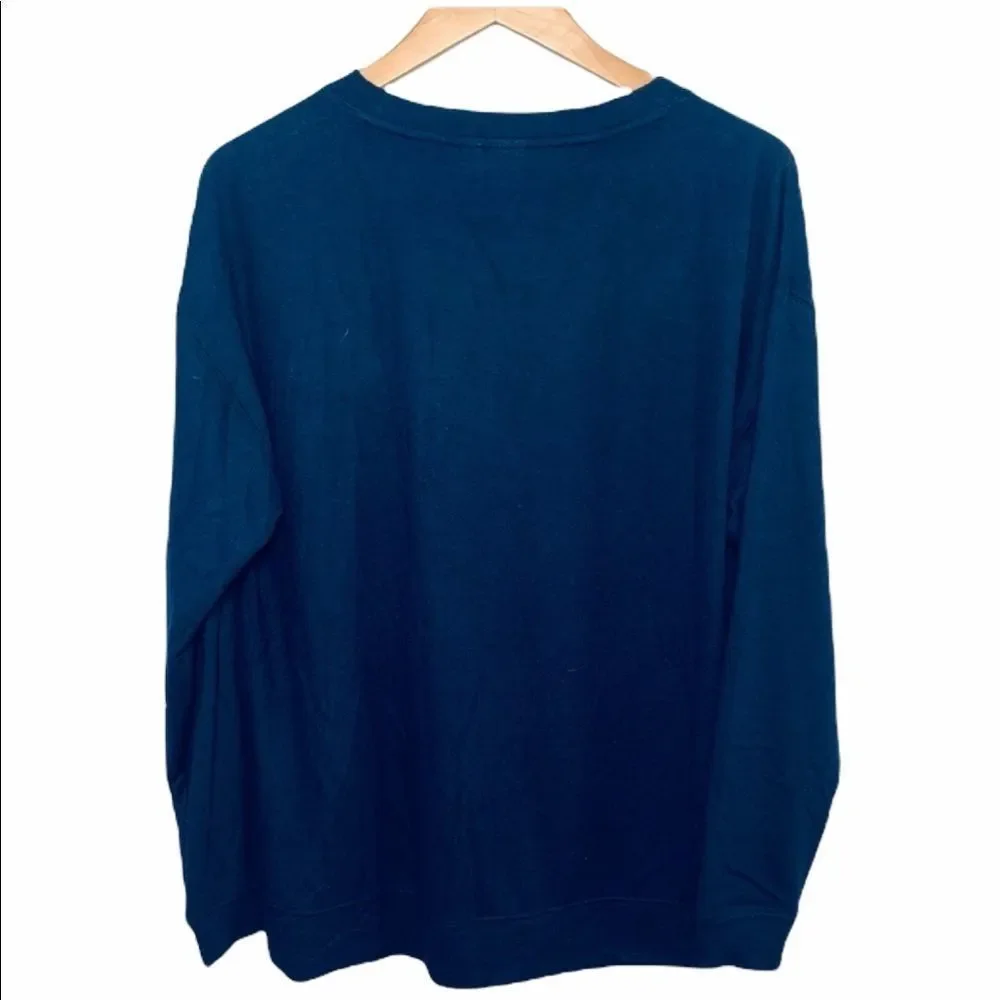 NWT BP from Nordstrom Cozy Lounge Top M navy Snowflake - Picture 8 of 15